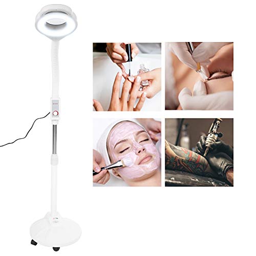 Preisvergleich Produktbild Lupenleuchte, 16X Kosmetiklampe Beleuchtete Tischlupenleuchte Semi-Permanent Tattoo Beauty Lampe LED Verstellbarer Boden kaltes Licht Vergrößerungslampe Tattoo Tool