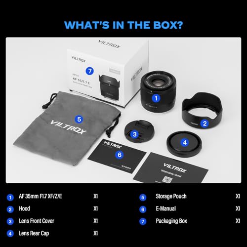 VILTROX 35mm F1.7 XF Lens AF F/1.7 X-Mount Shot for Fuji Beginner's Lens Auto Fcous APS-C Large Aperture Prime Lenses for Fujifilm X-T1 X-T10 X-T2 X-T20 X-T3 X-T4 X-T100 X-T200 X-T30 X-PRO02 XS10 XS20 by VILTROX - Used condition - Image 8