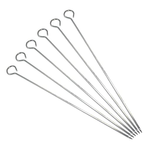 Ram® 12 X Metal BBQ Skewers Food Meat Kebab Skewers Grill Meat Cooking Barbecue Cooking Sticks PACK OF 12