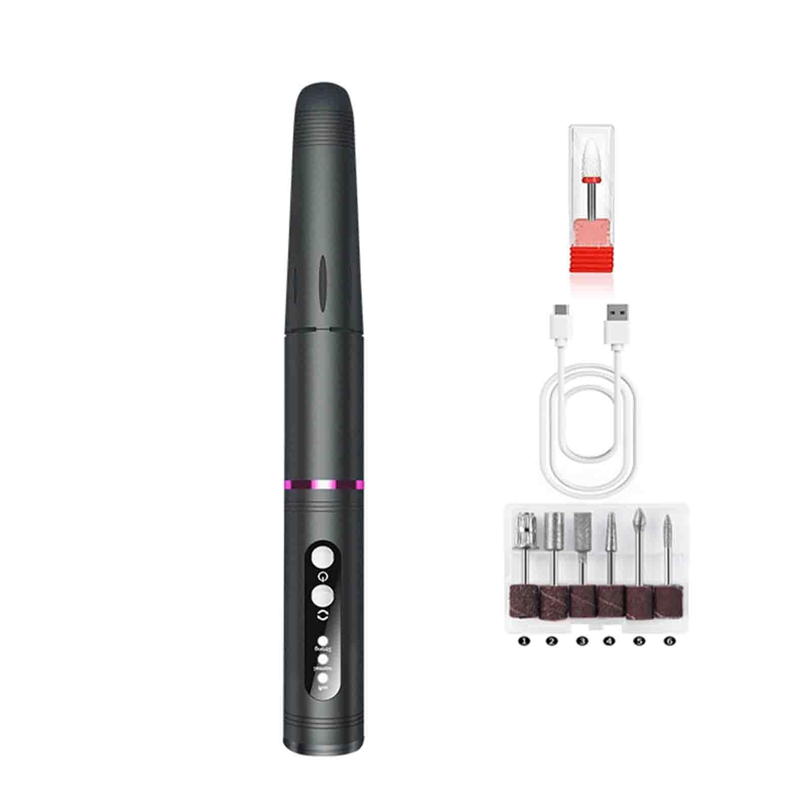 Fresa Per Unghie Trapani E Accessori Elettrici Per Manicure Tagliaunghie Elettrico Uomo Professionale Taglia Per Mani Tronchesino Piedi Automatico Velocità USB Ricaricabile (161X19.5mm,Black)