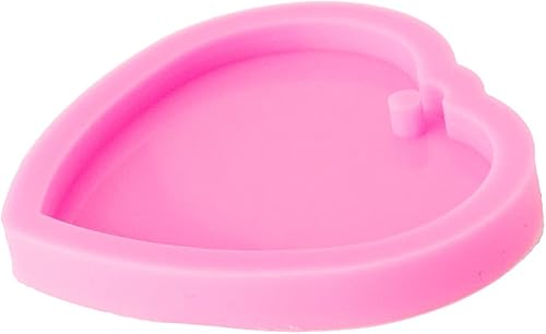 Miniatura 5 de Moldes de silicona con forma de corazón brillante brillante brillante con agujero, llavero de arcilla polimérica, collar hecho a mano, joyería de