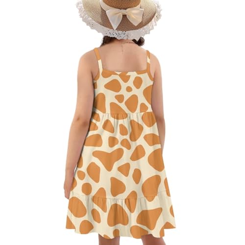 Girls Spaghetti Strap Summer Dress Ruffle Pleated Midi Dresses for School Home 3-16 Y2