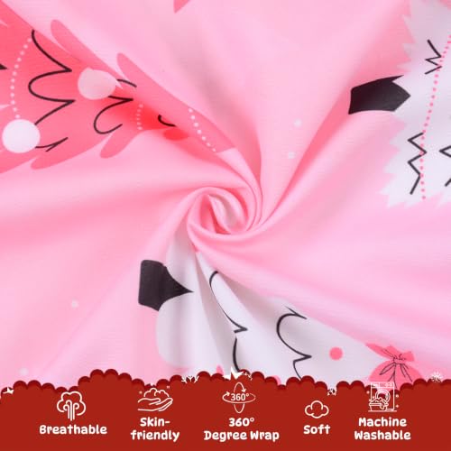 Image of Cloele Christmas Fitted Crib Sheet for Baby,Pink Bow Trees,52x28in
