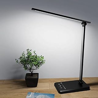 Somerick LED Desk Lamp with USB-Port -Table Light with Timer Function | Touch Contro LED Reading Lamps for Home | Office | Bedroom | Dorm Black