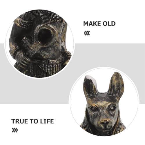 Statue Anubis égyptien FRCOLOR en résine noire, sculpture artisanale délicate de 8,5 cm - 4