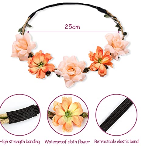 iTYOOS 3 Pcs Daisy Flower Hair Band, Girls Flowers Artificial Headband, Festival Hair Accessories, Floral Hair Hoops Wreath - Image 2