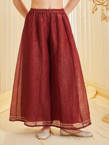 Image of MOKOSH Women's Silk Embroidery Peplum Kurta Sharara with Dupatta | Anarkali Kurta Set | Sweetheart Neck Full Sleeve Ethnic Suit | 3 Piece Outfit | Indian Kurta Outfit With Sharara