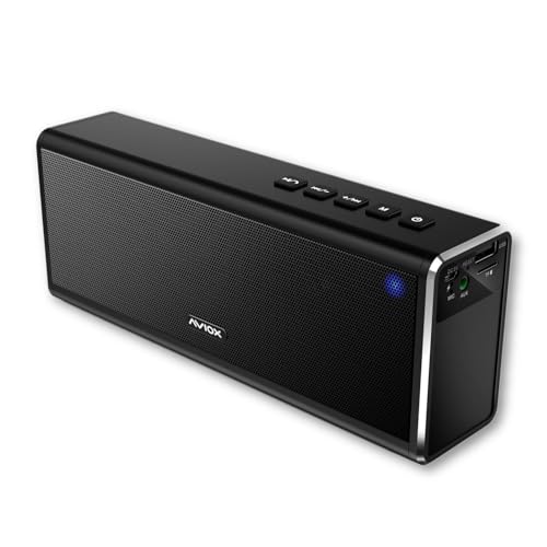AVIOX Bluetooth speaker with radio for home phone, shower or outdoors portable speakers for phone tablet laptop wireless speaker PC sound system