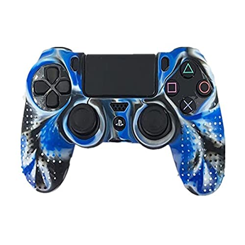 Image of PSS Studded Dots Silicone Rubber Gel Customizing Cover for PS4 /slim /Pro Dualshock 4 Controller Soft Silicone Case Cover Gel Skin Protective for PS4 Wireless Controller (Blue Como Dot)