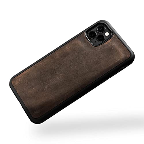 PEGAI Personalized 100% Leather Wallet Case for iPhone 12, with Card Holder, Screen Protector, Handmade, Protective, Magnetic, | McLean Chestnut