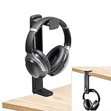 【Headphone hanger & stand 2-in-1】 Innovative design allows you to use the HS906 as a headphone hanger or a stand. Use it as a hanger to tuck your headphones away neatly under your desk. Or flip it over and use it as a stand to keep your headphones ea...
