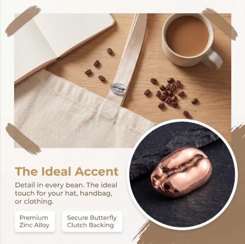 Image of SHERCHPRY 16Pcs Coffee Pins - Realistic Coffee Bean Brooch, Metal Bean Lapel Pins, Cute Cafes Work Brooches Decoration for Hat, Handbag, Clothing