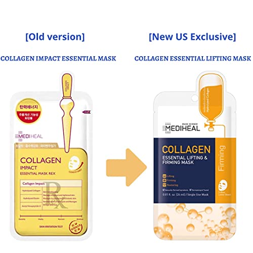 Mediheal Sheet Mask Heroes, Nmf, Tea Tree, Collagen, Whp, Dna, Hdp, 6 Variety Pack |Korean Skincare Routine, Hydrating Facial Sheet Mask Combo, Daily K-Beauty Skin Therapy #TOP4