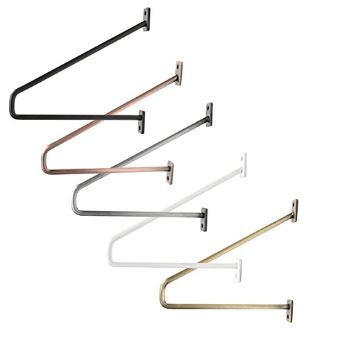 Preisvergleich Produktbild 2x Natural Goods Berlin / Regalhalter, Regalträger, Wandregal / Prenzlberg (200mm, Schwarz)