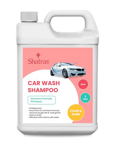 Shatras 5 Ltr foam Car Wash Shampoo Concentrate - pH Neutral, Thick Suds With Shine Enhancing Formula - Bubblewash Snow Car Foam Shampoo That Works With Both Bucket Wash And Foam Cannon