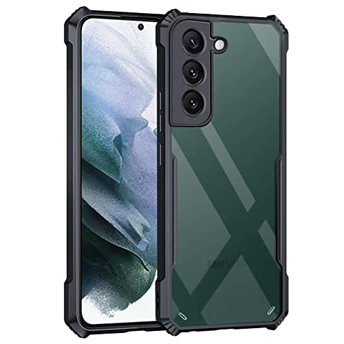 Image of WOW IMAGINE Shock Proof Clear Protective Back Case for Samsung Galaxy S22 Plus 5G - AirEDGE Technology | 360 Degree Camera Protection | Transparent Hybrid Back Case Mobile Cover - Black