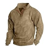 Polo Langarmshirt Herren Arbeitspullover Männer,Golf Shirt Herren Bundeswehr Pullover Herren Poloshirt Herren Langarm Warmer Pullover Herren Weißes Poloshirt Herren Pullover Herren Business Braun XL