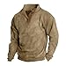 Generic Mens Corduroy Shirts Sweatshirt Men Men's Fashion Hoodies & Sweatshirts Vintage Sweater Pocket Long Sleeve Shirts for Men Mandarin Collar Shirts for Men（5-Brown,Small）