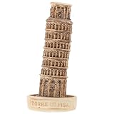 Amosfun Modèle miniature de tour de Pise penchée pour maison, bureau, étagère, architecture décorative, décoration de bureau, figurine de monument italien, 1 mini bâtiment