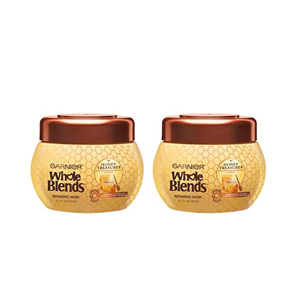 Garnier-Whole-Blends-Honey-Treasures-Repairing-Hair-Mask-for-Dry-Damaged-Hair-101-Fl-Oz-Pack-of-2 Garnier Whole Blends Honey Treasures Repairing Mask, for Dry, Damaged Hair, 10.1 Fl Oz, 2 Count (Packaging May Vary)