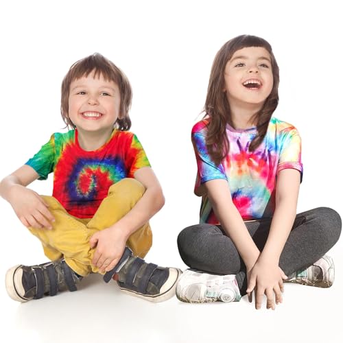 Image of Boys Tie Dye Shirts 3-12 Years Hippies Crewneck Kids Short Sleeve Tee | Boys Tie Dye Shirts