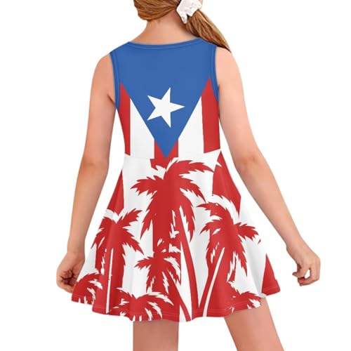 2025 Swing Casual Dress Girls Summer Outfits Patriotic Dresses for Party Beach 3-16T3
