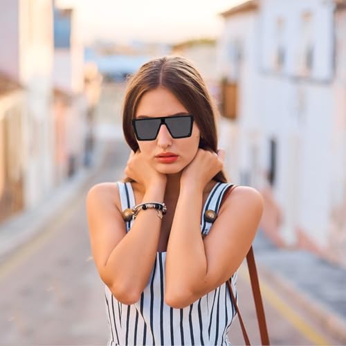 Neyeau-Rave-SunglassesSquare-Sunglasses-Men-and-WomenFlat-Top-SunglassesRave-Glasses-Men-and-Women-Suitable-for-Driving-Travel-Photography-Carnival-Events