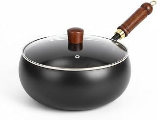 Hand-Forged Pot, 11.02 * 11.02 * 5.91inch | Traditional, Non-stick, Iron content 99%, Deep nitriding, Glass lid