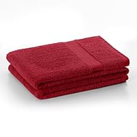 Set van 4 hoogwaardige badhanddoeken in bordeauxrood, 70 x 140 cm, 100% ringgesponnen katoenen handdoeken - zacht gevoel, sneldrogend, zeer absorberende, duurzame handdoeken, perfect voor dagelijks