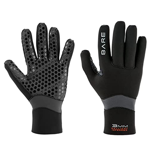 Bare 3MM Ultrawarmth Glove | Neoprene | Made with Unique Omnired Inner Fabric | Great for Diving & Snorkeling | Easy to Put on and take Off | Comfortable | Excellent Dexterity | Unisex | M