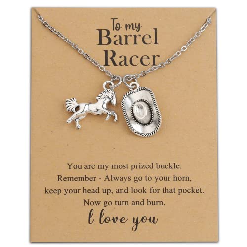 MAOFAED Barrel Racer Rodeo Turn N Burn Barrel Racing Gift, Inspirational Horse Racer Gift
