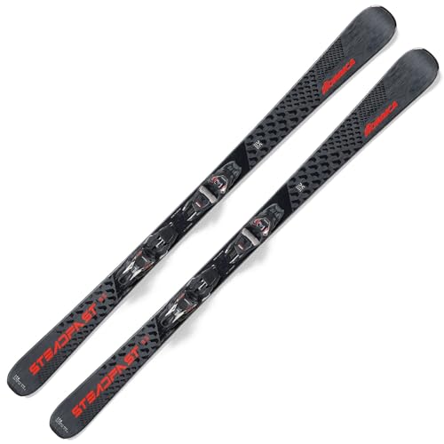 Nordica Men's Steadfast 85 DC FDT Black/Red Stable Durable Maneuverable All Mountain Alpine Snow Skis with TPX 12 FDT Bindings Included, 179