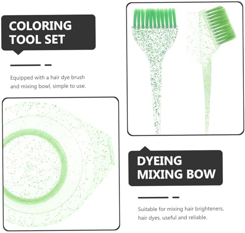 Kit de coloração de cabelo com 17 peças, kit de tingimento de coloração de cabelo profissional verde