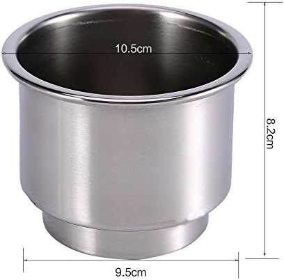 Cup Holders Stainless Steel Car extra recessed Cup Holder, 2Pcs Cup Drink Bottle Insert Holder Cup Storage Car Drink Holder Expander for Marine Boat RV Camper