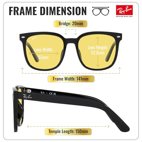 Image of Ray-Ban RB4401D Square Shaped Sunglasses for Men & Women with Official RAYBAN Eyewear Kit