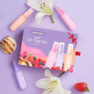 Aqualogica Refresh+ Perfume Body Mist Set for Women – Vanilla, Strawberry & Lily of the Valley | Travel-Friendly, Long-Lasting Fragrance | 20ml x 3 (60ml / 2.02 oz)