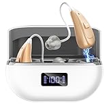 NVBOTY OTC Hearing Aids for Seniors & Adults - Rechargeable, 25+ Hour Battery Life, Advanced Noise Cancellation, 5-Level Volume & Memory, Clear Sound, Comfort-Fit, LED Display (White)