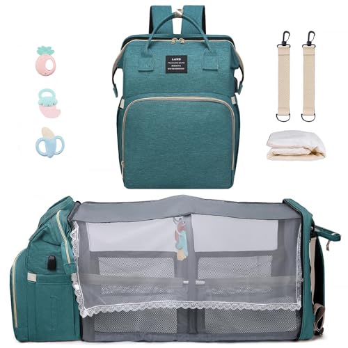 Image of ANWTOTU Baby Diaper Bag with Changing Station,Diaper Bag Backpack,Girl Boy Diaper Bag,Large Capacity,900d Excellent Oxford(Upgrade Green)