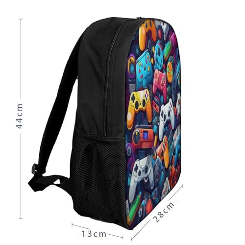 Sac à dos école manettes de jeu imprimé 3D cartable garçon collège 43cm