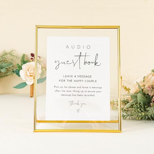 Image of Calculs Audio Guest Book Sign, Gold 8x10 Floating Picture Frame