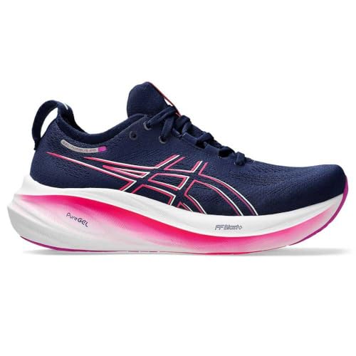 Tênis Asics Gel-Nimbus 26 Marinho Rosa e Branco - feminino - 39 - Azul Escuro