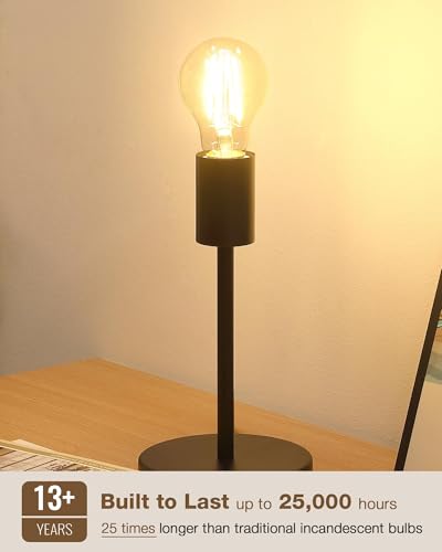 Image of Lafoy Vintage E26 LED Bulb 60 Watt Dimmable, A19 Edison Globe Light Bulbs Soft White 2700K, Antique Old-Fashioned Style 60W Equivalent Lightbulbs, Medium Base 6W 700 Lumen 120V, 6 Pack
