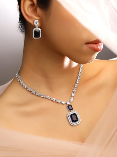 Image of Rubans Necklace Set American Diamond Zirconia Jewellery Gift for Women & Girls