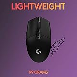 Logitech G304 Lightspeed Wireless Gaming Mouse, Hero Sensor, 12,000 DPI, Lightweight, 6 Programmable Buttons, 250h Battery Life, On-Board Memory, Compatible with PC/Mac - Black