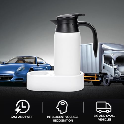 Tetera eléctrica de coche con capacidad 800ml acero inoxidable miniatura 4
