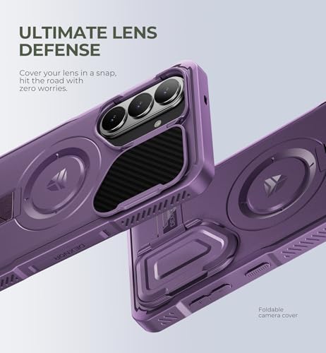 Image of Dexnor for Samsung Galaxy S26 Plus Case with Camera Cover & Adjustable Kickstand & Screen Protector, Compatible with MagSafe, Rugged Shockproof Bumper Cases Magnetic Protective Cover(2026),6.7 inch,Purple