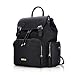 Hafmall Nappy Changing Backpack, Stylish Waterproof Multi-Functional Diaper Bag for Baby Care (Black)