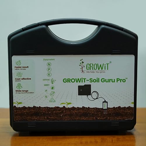 Image of GROWiT Soil Guru Pro Digital Instant Soil Testing Device | Measures Soil NPK, pH, EC, Moisture, Temperature | Right Crop Recommendation App | Soil Machine for Better Farming