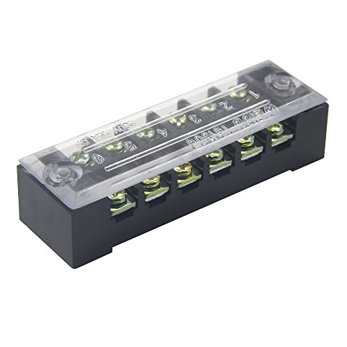 Zookoto 600V 15A 2Pcs 6 Position Double Row Wire Screw Connector Screw Terminal Strip Electric Barrier Terminal Strip Panel Block #TOP1