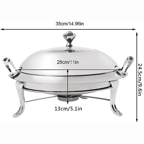 Calentador buffet redondo de acero inoxidable miniatura 4